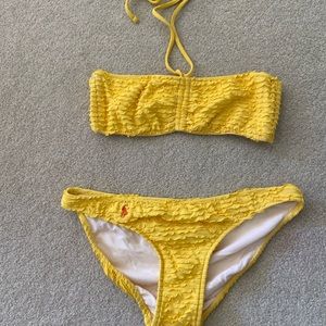 Ralph Lauren Yellow Ruffle Bikini | Size M